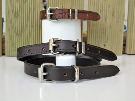 Leather Dog Collar 3/4" Various Styles Front View