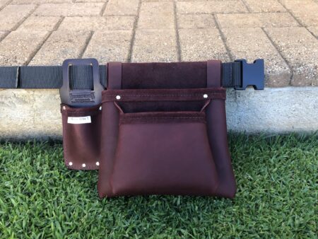 Double Vineyard Tool Bag Shiraz Leather Colour