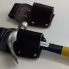 2 x Leather Hammer Holders with Tools Angled View