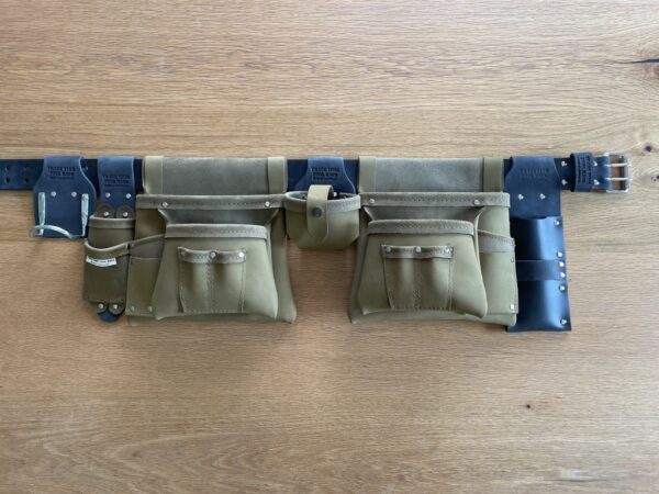 Leather Tool Belt Ultimate 100 Limited Edition Olive with Rustic Black