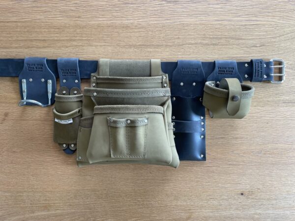 Leather Tool Belt Ultimate 200 Deluxe Limited Edition Olive with Rustic Black